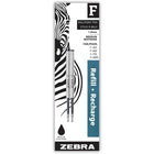 Zebra - F-Refill – pointe moyenne – noir – paquet de 2-Recharge pour stylo à bille, encre noire
