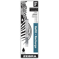 Zebra - F-Refill – pointe moyenne – noir – paquet de 2-Recharge pour stylo à bille, encre noire
