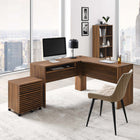 Modway - Render Bois Ensemble de bureau et d’armoire à dossiers - Noyer-Stratifié lisse à grain de bois