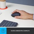 Logitech - Ensemble clavier et souris sans fil MK235,gris, français (920-007899)-Construction robuste et résistante aux éclaboussures jusqu'à 60 ml