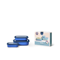 Mepal - CIRQULA ENS/3 Rect' Shlw  500 mL, 1+2L/17, 34, 68oz  Bleu Vif-Va au lave-vaisselle