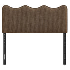 Modway - Athena Rayé Tissu tapis Tête de lit Queen size, Bande de Terre-Cadre en mélange de bois