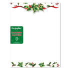 Geographics - Papeterie à Bordure Houx  et Lierre 8,5 po l x 11 po H , 70 Pqt-Compatible avec les imprimantes jet d'encre 