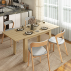 HOMCOM - Table à manger rectangulaire moderne extensible 55 po-71 po pour 6-8 personnes - bois naturel-Les rails coulissants en acier permettent d’agrandir la table en toute fluidité et sans effort 