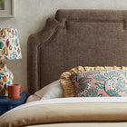 Modway - Magnolia Tissu rembourré Tête de lit - Moka-Tuyauterie de contraste