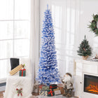 HOMCOM - Arbre de Noël artificiel fin floqué de neige artificielle 7.5pi-Des branches en plastique réalistes donnent un aspect plein et luxuriant à l'arbre 