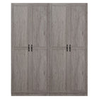 Manhattan Comfort - Hopkins 59,22 po Ensemble Moderne 2 Pièces avec 11 Étagères de Rangement - Gris-Ensemble moderne autoportant de 2 pièces comprenant une armoire-penderie sectionnelle avec 4 grandes étagères et une armoire-penderie sectionnelle avec 7 compartiments pour chambre et rangement