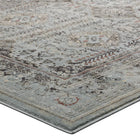 Modway - Enye Treillis floral vintage vieilli Tapis de comédie 8 pi l x 10 pi L - Brun et bleu argenté-Haute densité / Tissé à la machine