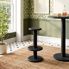 Modway - Neo Rond de 15 pouces Terrasse extérieure Bois Tabourets de bar patio - Noir-Double bord de lèvre
