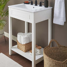 Modway - Altura 24" Vanette de salle de bain - Blanc blanc-Trous centraux de 8 pouces