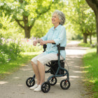 HOMCOM - Déambulateur pliable avec siège pour seniors, 4 roues - vert-Les roues en EVA solide assurent un déplacement fluide avec une excellente absorption des chocs 