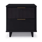 Manhattan Comfort - Table de nuit moderne Granville 46 cm à 2 tiroirs - Noir-Moderne-contemporain avec une touche de glamour - Table de nuit pour chambre et salon