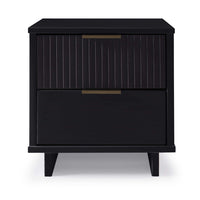 Manhattan Comfort - Table de nuit moderne Granville 46 cm à 2 tiroirs - Noir-Moderne-contemporain avec une touche de glamour - Table de nuit pour chambre et salon