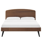 Modway - Bronwen Bois Lit plateforme Queen, Noyer-Matelas non inclus