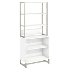 Bush Business Furniture - Bibliothèque avec huche Mehod, blanc (MTH013WH)-Stratifié thermofusionné sur bois composite
