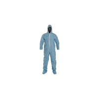 Dupont – Combinaison de protection personnelle avec capuche et chaussons, TemPro, bleu, moyen, 10/paquet (TM122S-MD)-Matériau : TemPro