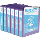 Davis Group Super offre Easyview, Reliure View à anneaux ronds 1.5 po, personnalisable, paquet de 6 - Violet-3 Reliure À Anneaux