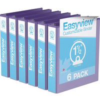 Davis Group Super offre Easyview, Reliure View à anneaux ronds 1.5 po, personnalisable, paquet de 6 - Violet-3 Reliure À Anneaux