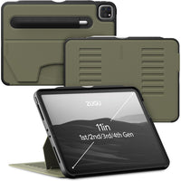 Zugu - Étui pour iPad Pro 11 po 2020/2021/2022 - Édition Limitée - Vert Olive-Étui folio magnétique