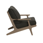 Modway - Saratoga Terrasse extérieure Bois de teck Fauteuil, Gris silex-Couvertures résistantes aux taches et à l’eau