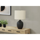 Monarch Specialties - Luminaire - 22 po H Lampe De Table - Céramique Noire - Abat-Jour Ivoire / Crème - Transitionnel-La base en céramique noire lisse et élégante et un abat-jour en lin ivoire, accentué par un embout rond noir sur le dessus, il apporte un raffinement chic à n'importe quel espace
