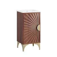 Modway - Daylight 18" Vanette de salle de bain - Noyer blanc-Armoire de toilette moderne pour salle de bain