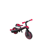 Globber - Tricycle Explorer – Rouge-Selle réglable avec 2 hauteurs (31 cm, 34 cm du sol), fabriquée en TPR doux et antidérapant, et guidons incurvés avec poignées ergonomiques en TPR durable pour un trajet confortable