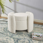 Modway - Nebula Boucle Rembourré Ottoman - Ivoire-Boucle Sellerie