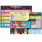 Ashley Productions - ASH95021-6 Tapis d'apprentissage Smart Poly - 12" x 17" - double face - Bases du clavier et sécurité Internet - lot de 6-Utilisez avec des marqueurs effaçables à sec ou à base d'eau et des crayons lavables.