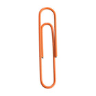 JAM Paper - Trombones géants colourés - grands trombones orange de 5 cm - paquet de 75-Quantité : 75 par boîte | Emballé dans une boîte transparente réutilisable pour garder votre bureau ou votre tiroir de bureau organisé