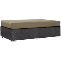Modway - Convene Terrasse extérieure Tissu Ottoman rectangulaire in Espresso Moka-Tissage en rotin synthétique