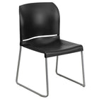 Flash Furniture – Chaise empilable Hercules à dossier enveloppant avec base traîneau, capacité de 880 lb, noir-Chaise empilable multi-usages