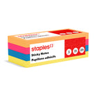 Staples - Feuillets autocollants Stickies Brights, 1 3/8 po x 1 7/8 po-Feuillets autocollants brillants