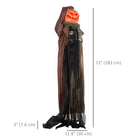 HOMCOM - Halloween Skull Pumpkin Ghost Animatronic Prop w/ Light Up Eyes-Présente des yeux rouges brillants  