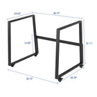 Rocelco- Ensemble de rehausse de bureau de luxe à hauteur ajustable de 46" et support au sol - Blanc / Noir-OREILLET TROU: Pour une gestion des câbles sans tracas, ou pour installer un support de moniteur pour 1, 2 ou 3 moniteurs, tels que le Rocelco DM1, DM2 ou DM3