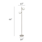 JAC Styles Liam 66" 2-Light Floor Lamp - Brushed Nickel with White Shade-10