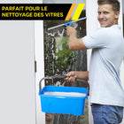 Gritt Commercial - Ensemble professionnel de nettoyage de vitres - Raclette de 14 po - Lave-vitres de 14 po - Perche télescopique de 6 pi - Seau de 3 gallons - Lot de 2-Matériau du manche : aluminium