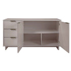 Manhattan Comfort - Buffet moderne Granville 140 cm - gris clair-Doté d'une épaisseur de panneau de 25 mm fabriqué en bois massif de haute qualité et d'une façade de tiroir nervurée en bois massif
