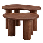 Modway - Hackney Bois de manguier Ensemble de table basse pour nidification - Noyer-7