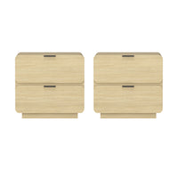 Manhattan Comfort - Table de nuit moderne contemporain Chrystie 26" à 2 tiroirs - Naturel - Lot de 2-Table de nuit moderne pour chambre et salon lot de 2