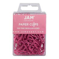 JAM Paper - Trombones standard colourés - 1 pouce - roses - paquet de 100- Couleur : rose