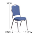 Chaise de banquet empilable en tissu bleu avec dossier couronne, siège épais et cadre argenté, ensemble de 4 [4-FD-C01-S-7-GG]-Coussin de siège épais de 2,5 pouces