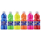 Prang - Peinture Tempera fluorescente lavable - 16 oz - couleurs assorties - paquet de 6-Couleurs assorties fluorescentes