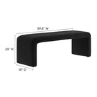 Modway - Simba Tissu Boucle Banc long de la chute d’eau - Noir-Nubby Texture