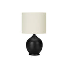 Monarch Specialties - Luminaire - 17 po H Lampe De Table - Céramique Noire - Abat-Jour Ivoire / Crème - Transitionnel-Avec un design transitionnel, cette lampe de table de 17 pouces de haut en céramique noire subtilement texturée, avec une base à pied en forme de goutte d'eau et surmontée d'un abat-jour en lin ivoire, apporte un style moderne à tout salon, chambre à coucher ou espace de bureau
