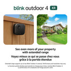 Amazon - Blink Outdoor 4 XR - 2 caméras avec module de synchronisation XR-Bénéficiez d'une couverture 4 fois supérieure — Installez des caméras jusqu'à 1 000 pieds (en plein air)/400 pieds (utilisation typique) de votre Sync Module XR, ce qui est 4 fois plus loin que les caméras Blink fonctionnant uniquement sur le Wi-Fi.