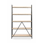 Étagère Live Edge de Gry Mattr, chêne blanc/noir-Tablettes à bord vif fabriquées avec un cadre métallique solide