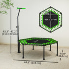 Soozier - Trampoline De Rebond 45 po Pour Adultes Avec Poignée Réglable À 3 Niveaux-Les cordes élastiques hautement extensibles offrent un rebond fluide, silencieux et respectueux des articulations  