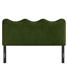 Modway - Athena Velours de performance résistant aux taches Tête de lit Queen size, Vert mousse-Assemblée requise