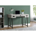 Monarch - Bureau - 48"L/Faux Bois Gris/Metal Noir-2 tiroirs latéraux à coulisses de métal accentués avec des poignées en métal couleur noir